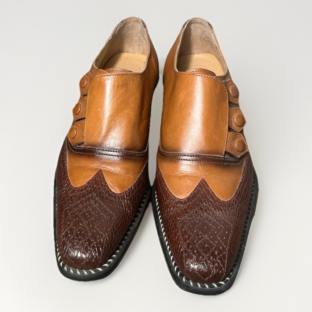 Fortune from Liberty Brown Tan Leather Slip On Square Toe Dress Shoes 10.5 - Picture 2 of 6
